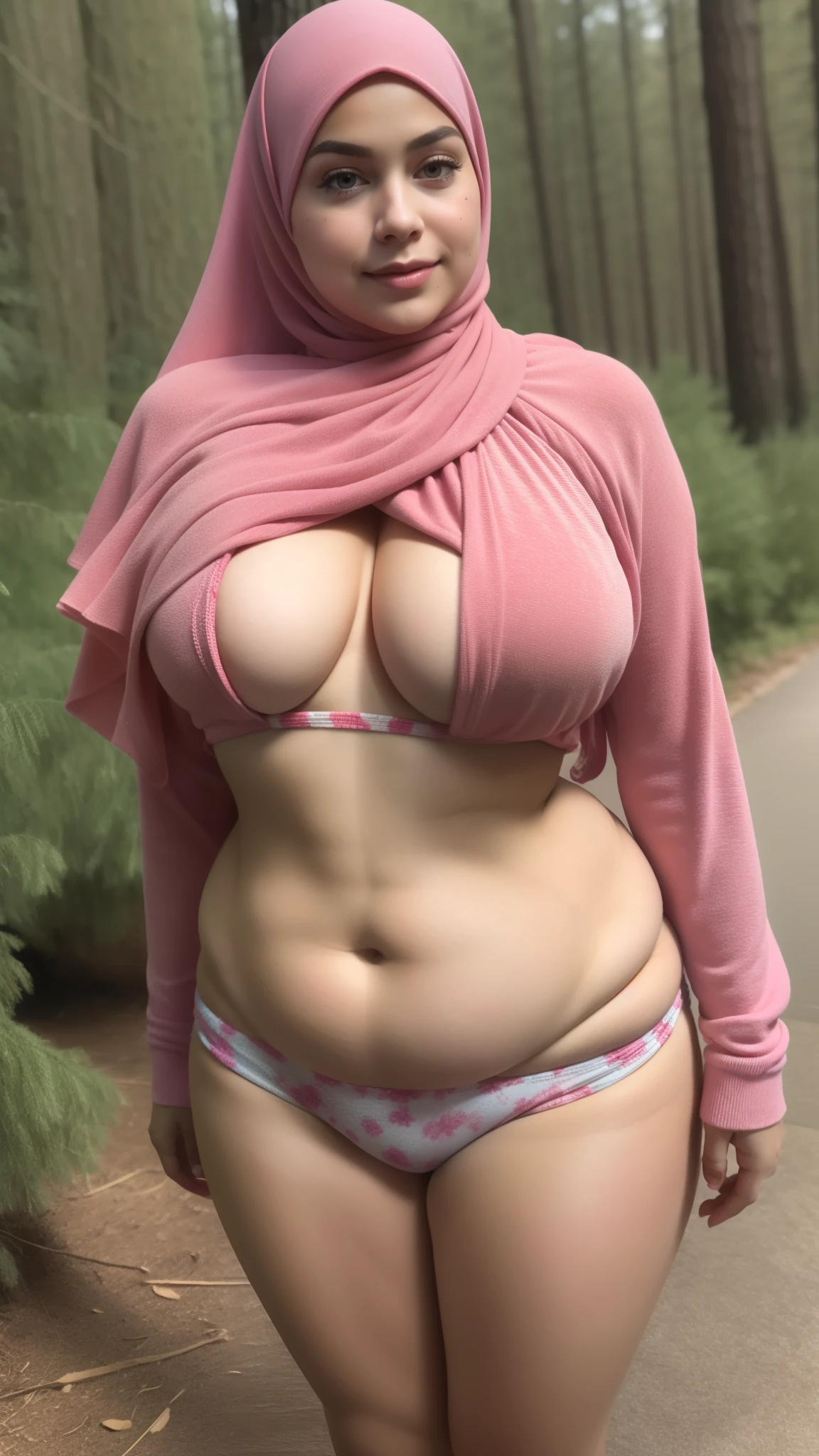 RAW, (Best quality, high resolution, close up shot), Beautiful korean woman in hijab, perfect thick body, Big breasts, plump body,  chubby, Beautiful big eyes, Soft smile, beautiful face, slightly open mouth, thick thighs, beautiful buttocks, , beautiful big eyes , gentle smile, beautiful girl, detailed face, Muslim woman sitting in red bra, wearing a bra, casual pose, wearing casual satin clothes, pantless, wearing red bra, white hijab , with a beautiful look Beautiful, perfect lighting, 8k, sitting on an abandoned motorcycles, pouring milk to body, with foggy weather, haunted scenery, vintages shot