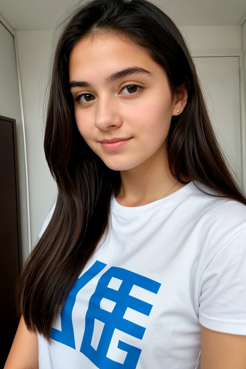 looking camera, passport photo, perfect face, europen teen girl