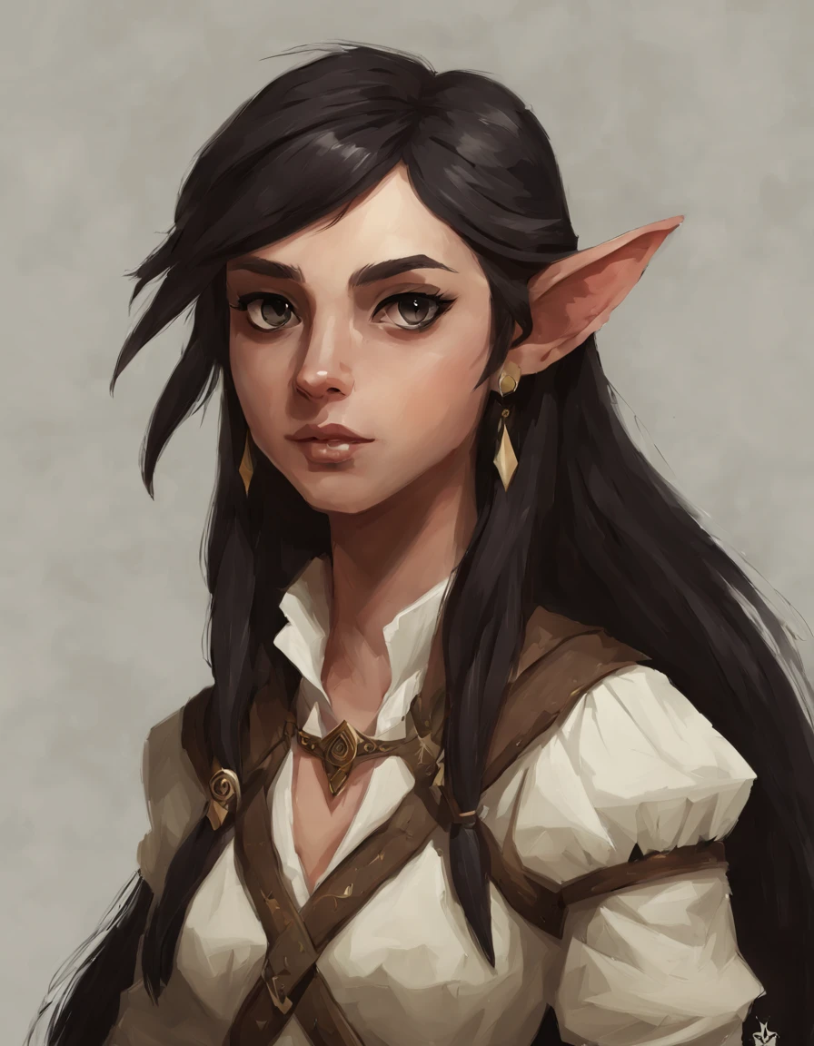 r4y, flatee, shadee, dnd character, half-elf, dark hair