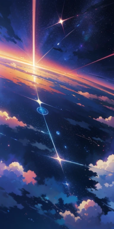 Anime - beautiful sky style scene with stars and planets, space sky, cityscape. by makoto shinkai, anime art wallpaper 4k, anime art wallpaper 4k, anime art wallpaper 8k, anime wallpaper 4k, anime wallpaper 4k, 4k anime wallpaper, anime sky, awesome wallpaper, anime background, heavenly planets on the background, anime background art