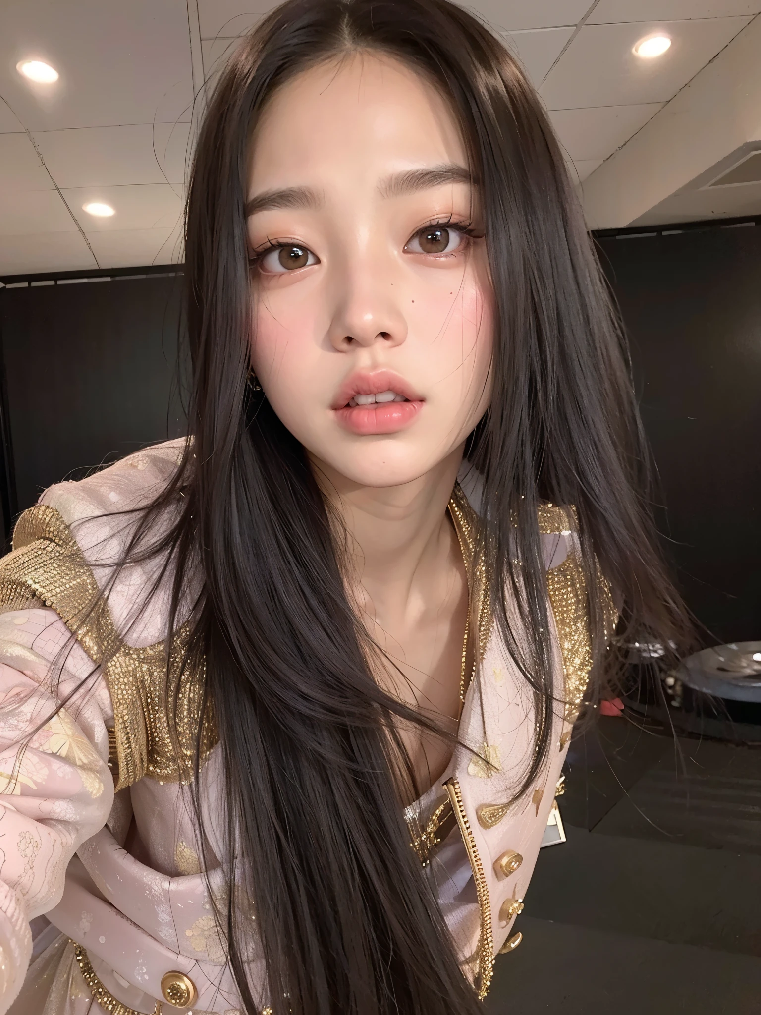 puffy Asian woman with long black hair and a pink dress, jennie blackpink, gongbi, parque roseanne de blackpink, jossi do blackpink, Heonhwa Choe, portrait of jossi do blackpink, wenfei you, Lee Ji-eun, Lee Ji-eun, jaeyeon nam, linda mulher sul-coreana, Jisoo do Blackpink, Jisoo do Blackpink