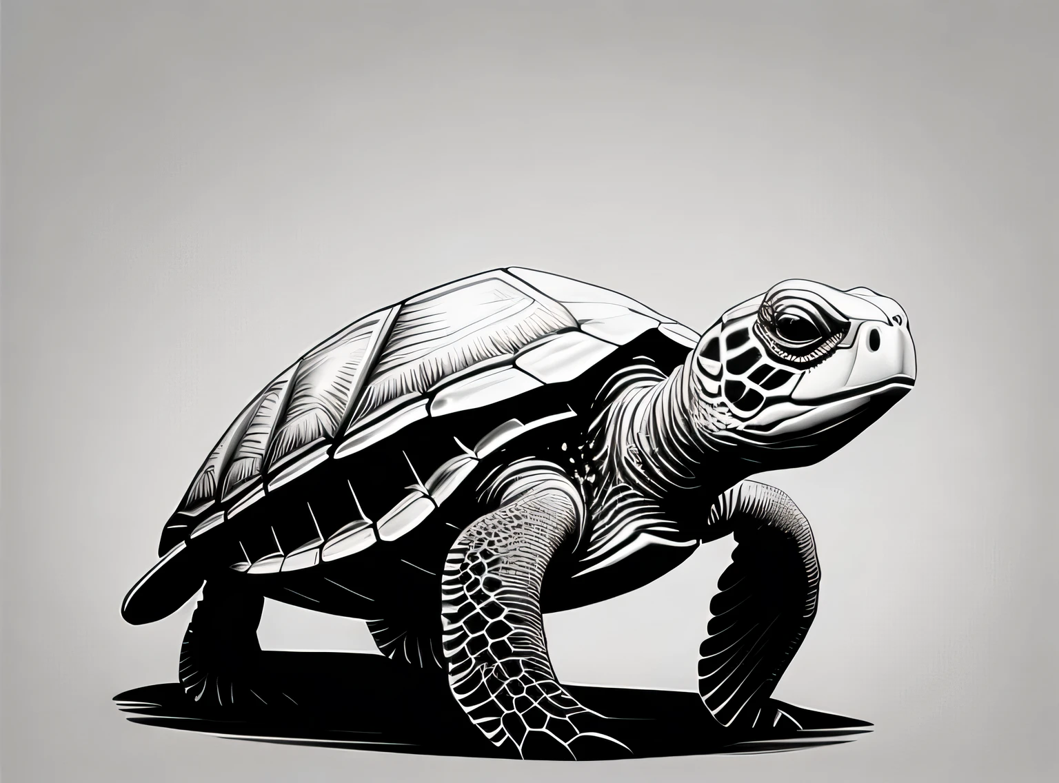 caminhada de tartaruga, qualidade, desenho, linha doodle, monochrome layout, sem fundo, classic style