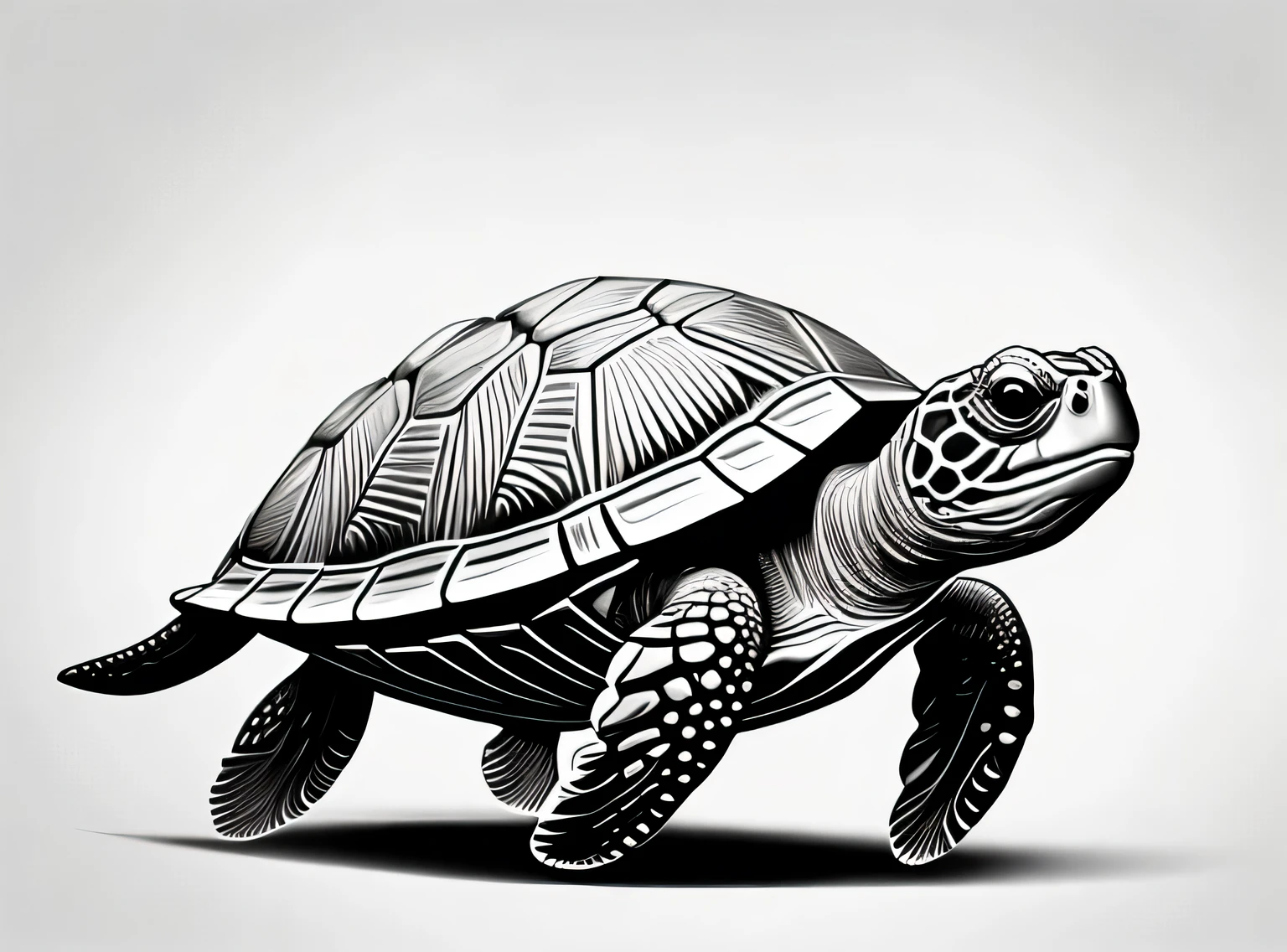 caminhada de tartaruga, qualidade, desenho, linha doodle, monochrome layout, sem fundo, classic style