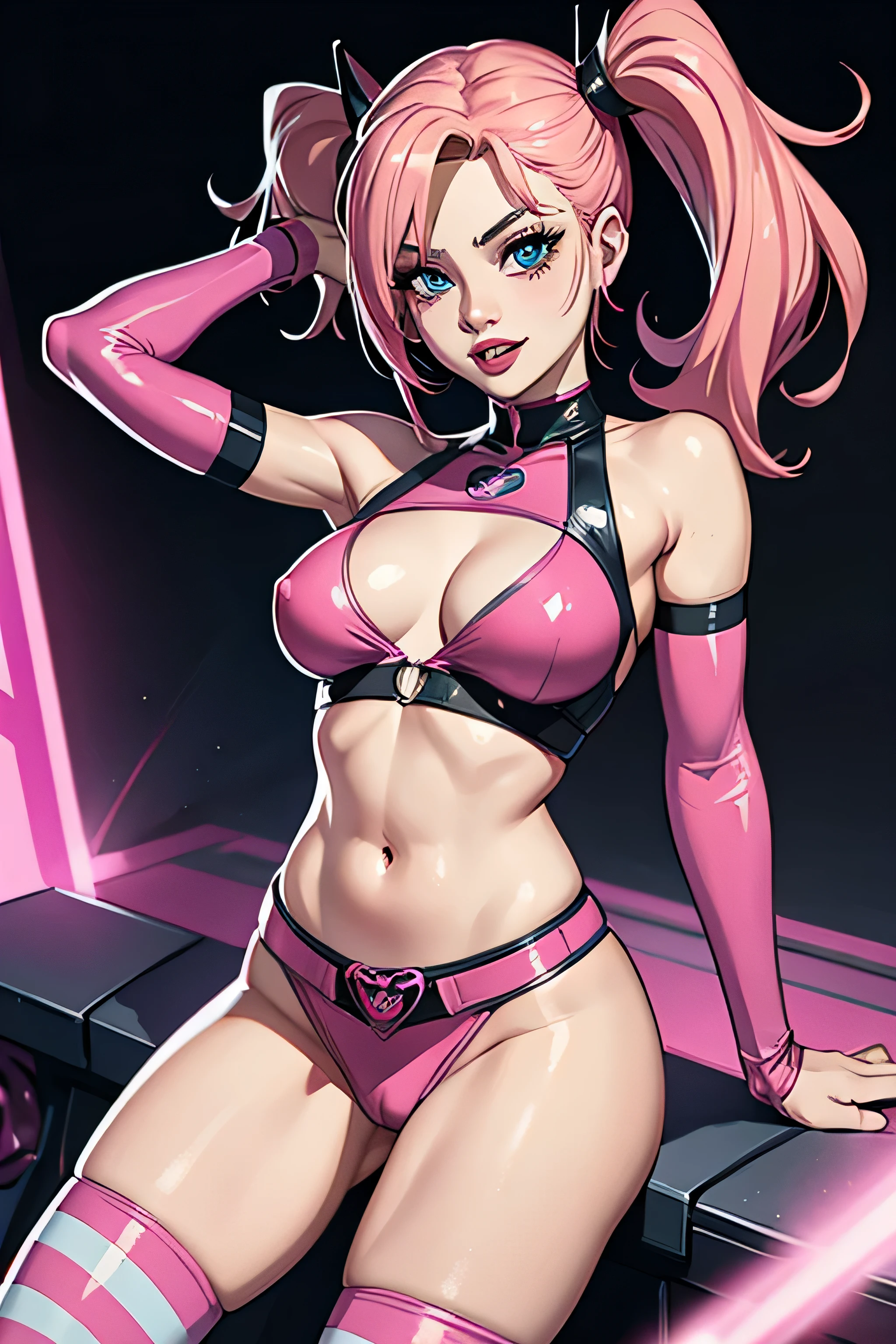 harley quinn as the pink power ranger lewd