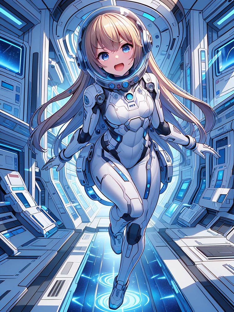 beautiful feet, trickle, white background, The art work is, Includes lots of vibrant colors and blurry surreal details, Scattered beneath the surface, Highly detailed focus, realistic, Humanity, (best quality), slave collar, and the tongue sticks out, scream, sweat legs, royal sister, Ripe body, 4K, White, plump and delicate body, plump ass,cute女の子のダイナミックなポーズ, She wears a form-fitting, Immediately grab attention, Shimmers in different neon colors when exposed to light, It is a small LED light that flashes to an invisible beat, そして遊び心のあるlaughterが彼女の唇を飾ります, With background: Hype Color – Neon Pink, and deep yellow, Create an energetic vortex, White lightning streaks zigzagging across the background, 最high quality、best image quality、masterpiece、woman((18-year-old、cute、blonde、long hair、Black Robot Armor、Luminescent chest parts、Gold Arm、big bust、Bust 95、wide open chest、Slender、laughter、cyber eyes、Show the whole body、beam effect))、high quality、Depth of bounds written、((Inside the spaceship)), (Outside the window, space, Earth from space, spaceport)、With background((Cyberworld))、depth((Computer mass))