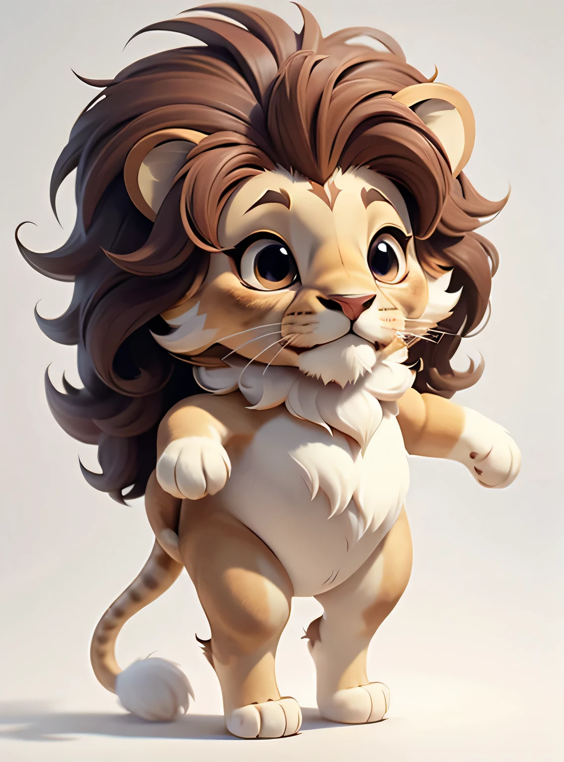 Cute little lion、ver corpo inteiro, fundo branco