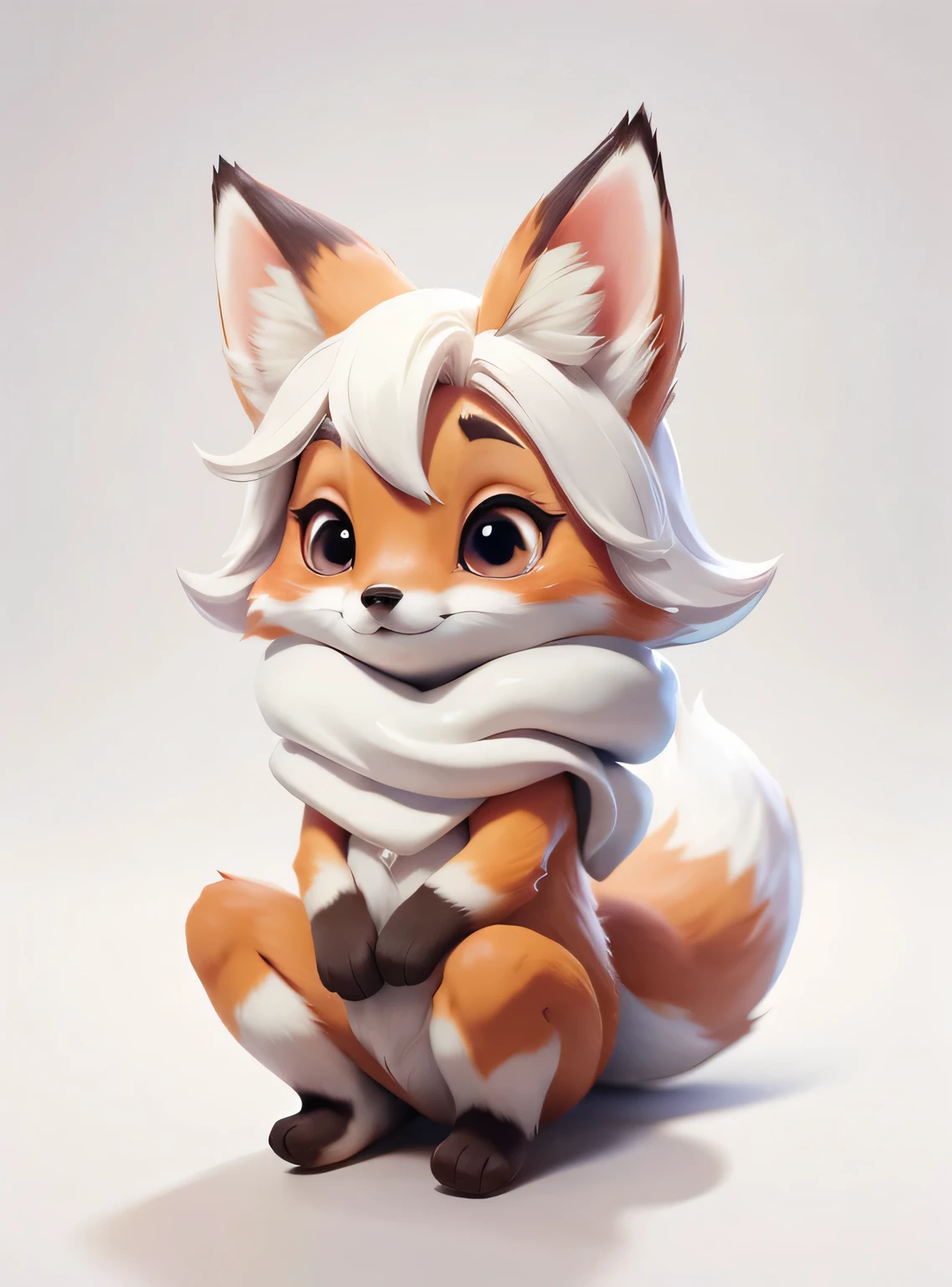 raposa bonitinha、fundo branco