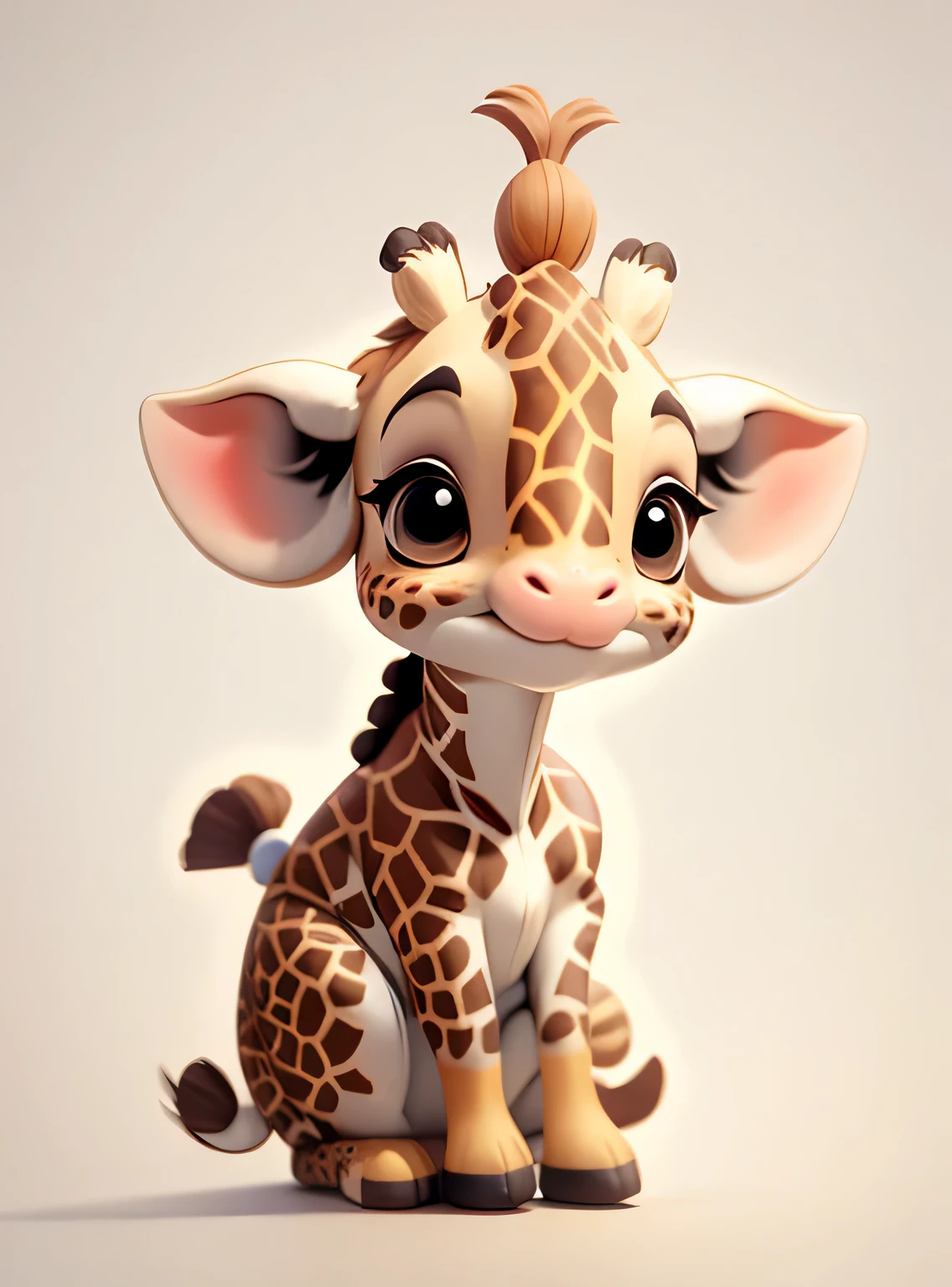 Girafa bonitinha、fundo branco