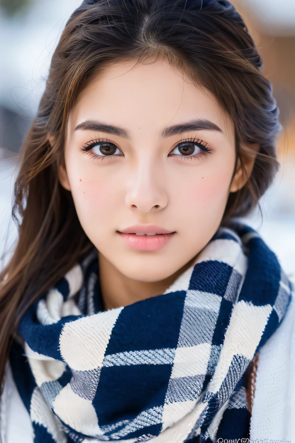 cute mexican college student, winter fashion, Photoreal, fine skin, detailed face, detailed lips, thin eyebrows, Eyes sparkle, written boundary depth, Accurate, Super detailed, 最high quality, High resolution, anatomically correct, rough skin, advanced details, high quality
