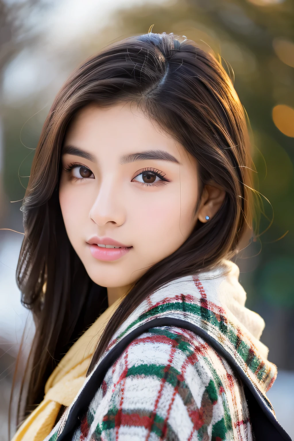 cute mexican college student, winter fashion, Photoreal, fine skin, detailed face, detailed lips, thin eyebrows, Eyes sparkle, written boundary depth, Accurate, Super detailed, 最high quality, High resolution, anatomically correct, rough skin, advanced details, high quality
