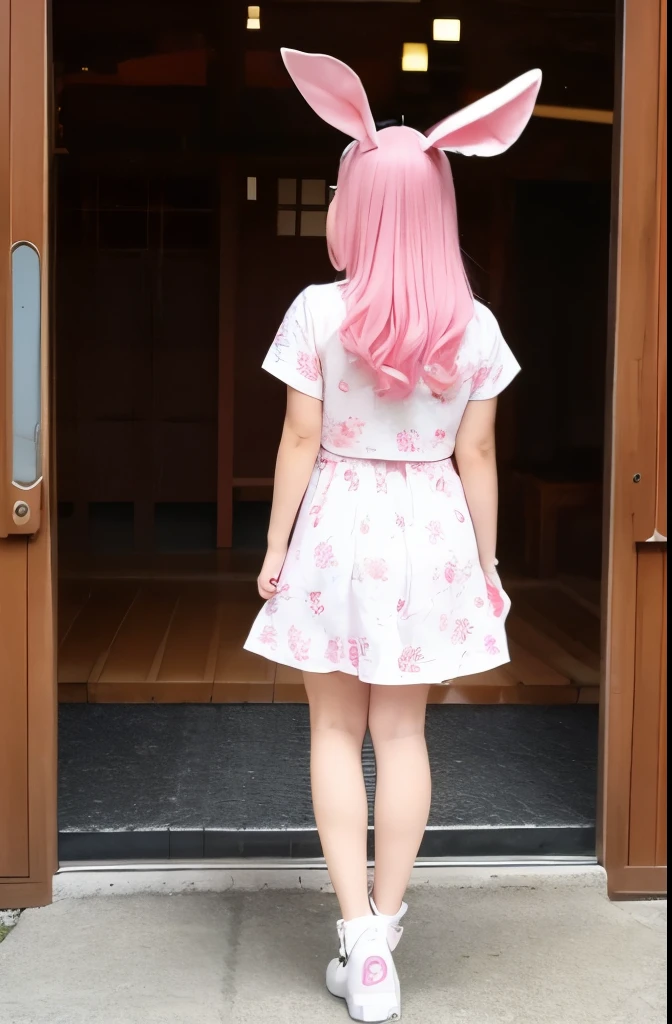 japonese,pink hair,bunny girl outfit