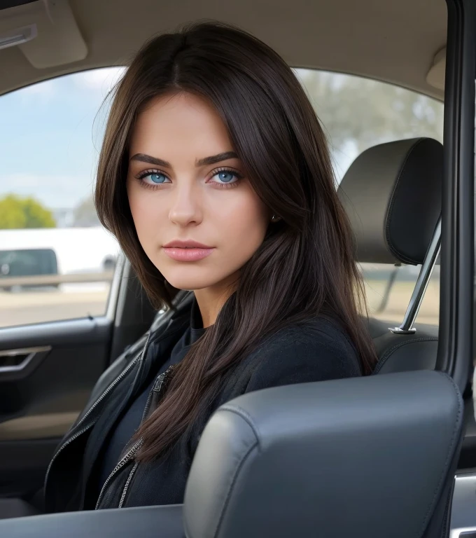 (Meisterwerk, best quality, high resolution:1.4), 1girl, nice skin, schwarze Haare, leicht wellige Haare , HD , Fotografie, Full body, realistisch, (8 TAUSEND, RAW-Foto, best quality, Meisterwerk:1.2), (realistisch, photo-realistisch:1.33), best quality, detaillierte Augen blau, Niedlich,natural light, depth of field, scharf, drinking coffee