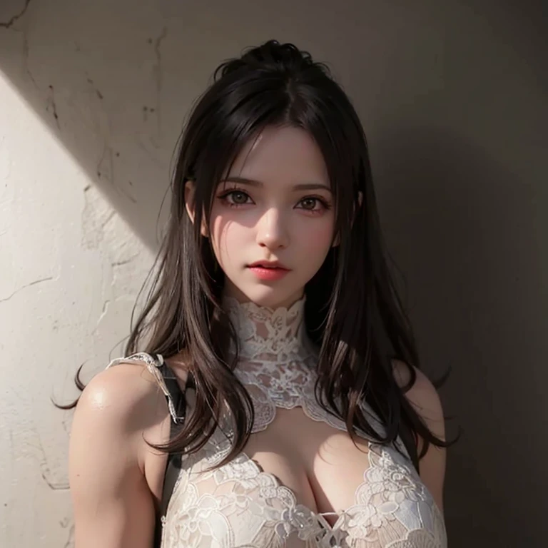 mulher arafed em um vestido branco posando para uma foto, photorealistic rendering of anime girl, 8k portrait rendering, artegerm ; motor 3D irreal, eve ventrue, 🤤 retrato de , estilo de arte realista, imagem ultra realista, jogo cg, cinematic bust shot, cinematic bust portrait, retrato sedutor de tifa lockhart, Cinematic Realistic Portrait, dark-skin