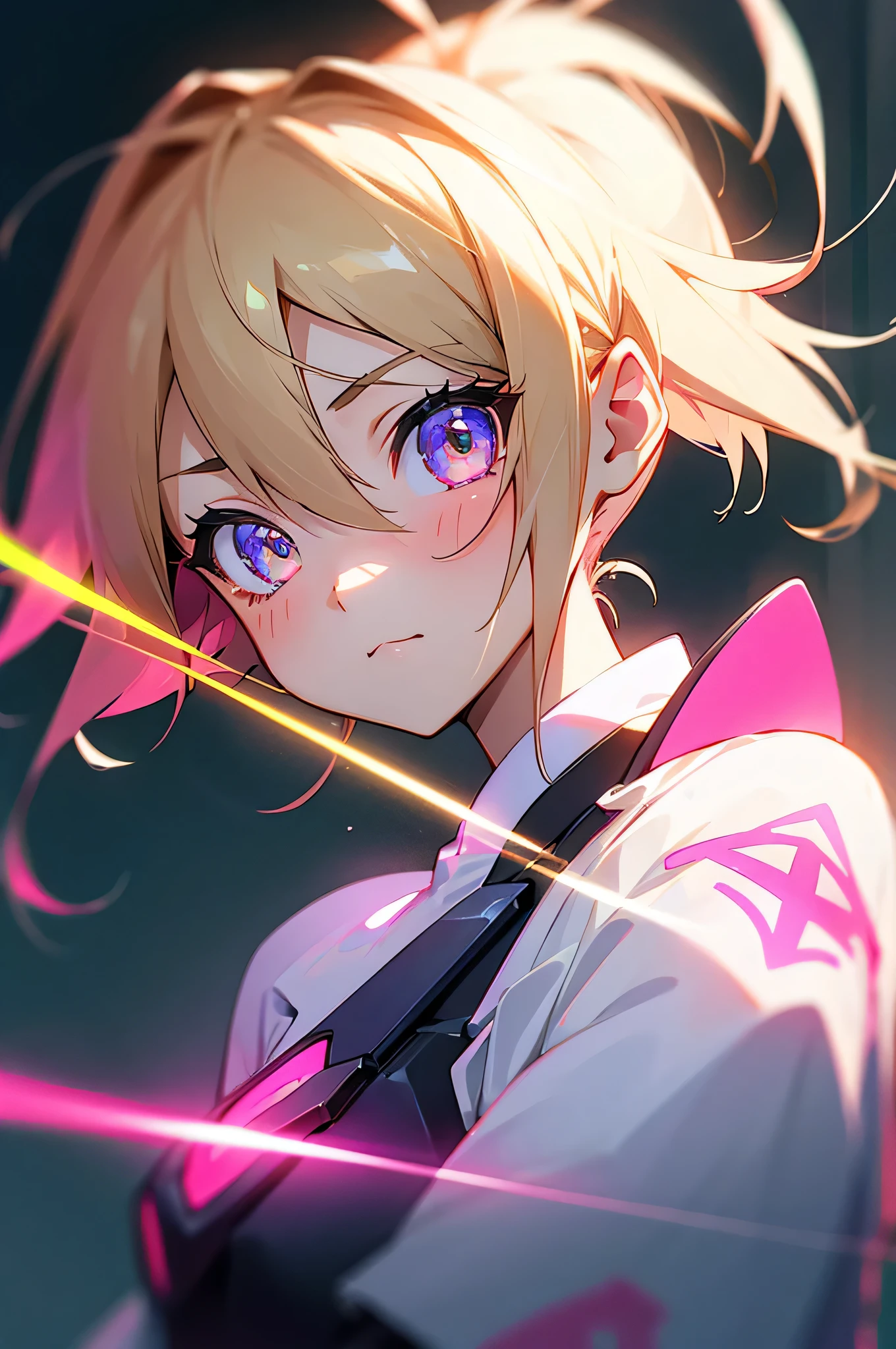 silica、1 girl、Neon feeling、neon laser、looking at the camera、I don't have anything