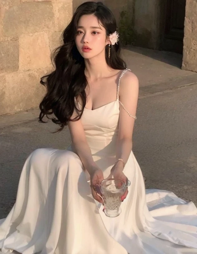 ((Girl standing on balcony of old castle))、((Rear view)),((look back))、Fluorescent color、1 girl、Looking to the side、Beautiful face、Beautiful eyes、（Off the shoulder：1.2）、Upper Body、Shiny Hair、Glowing Skin、 Reduce glare、The proportions of the fingers have been adjusted、Escrow、Pov、Dynamic Angle、(((Master part)))、(((highest quality)))、(((Super-detailed))) detailed）、（An illustration）、（Detailed light）、（Very delicate and beautiful）、Dramatic_Shadow、Ray_Tracking、reflection、 Ultra-high resolution、((A girl with colorful hair and mesh in her black hair))、 Her hair flutters in the wind、(Large deep blue eyes)、Black Haired Woman、 Sparkling Butterfly、Black-haired woman、Points of light around the woman、Magical Aura、Green dot、Aura Sobre Natural、超Magical AuraBlack-haired woman,((White off-the-shoulder semi-transparent white dress:1.3))、(No sleeve)、((My skirt is flying up in the wind)),((An old European castle is hazy in the distance)),((White panties are visible)),((One hand holds a wine glass)),