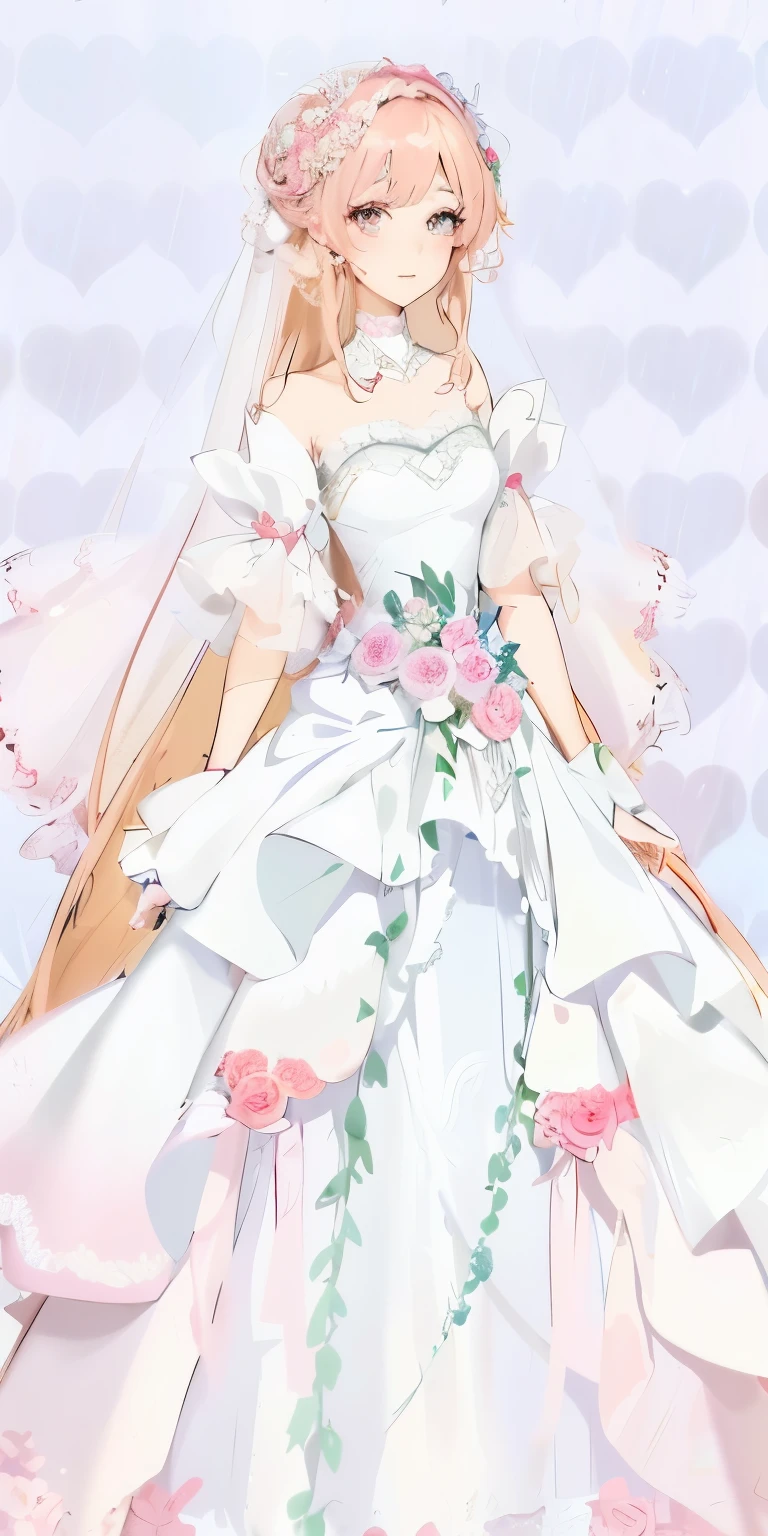 anime - style image of a bride in a Wedding dress with a bouquet, my dress up darling anime, Cute anime waifu wearing beautiful clothes,  wearing clothes, Produced by Anime Painter Studio, Play as Yuuki, anime barbie white, Wedding dress, anime princess, wearing a Wedding dress, anime goddess, High quality anime art style, Elegant anime main visual