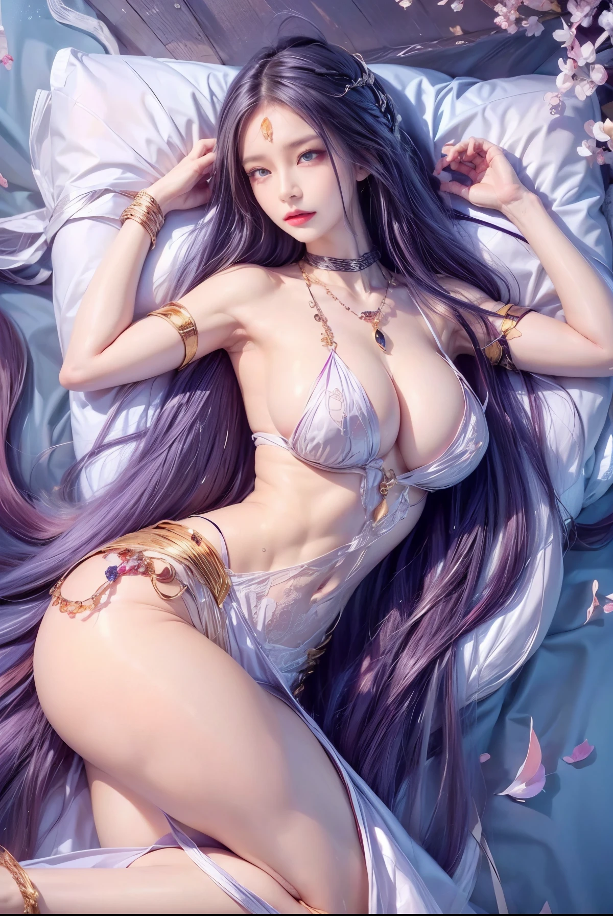 realistic, 1 women, best quality, 12k, HD, long hair, big round breasts, cleavage, ponytail, necklace, jewelry, shorts, short jacket, slim hips, hair tie, yellow eyes, black hair, super detailed, Eye details, hair details, person details, mouth details, face details, breast details, clothes details, hair details, pants details, hand details, whole body