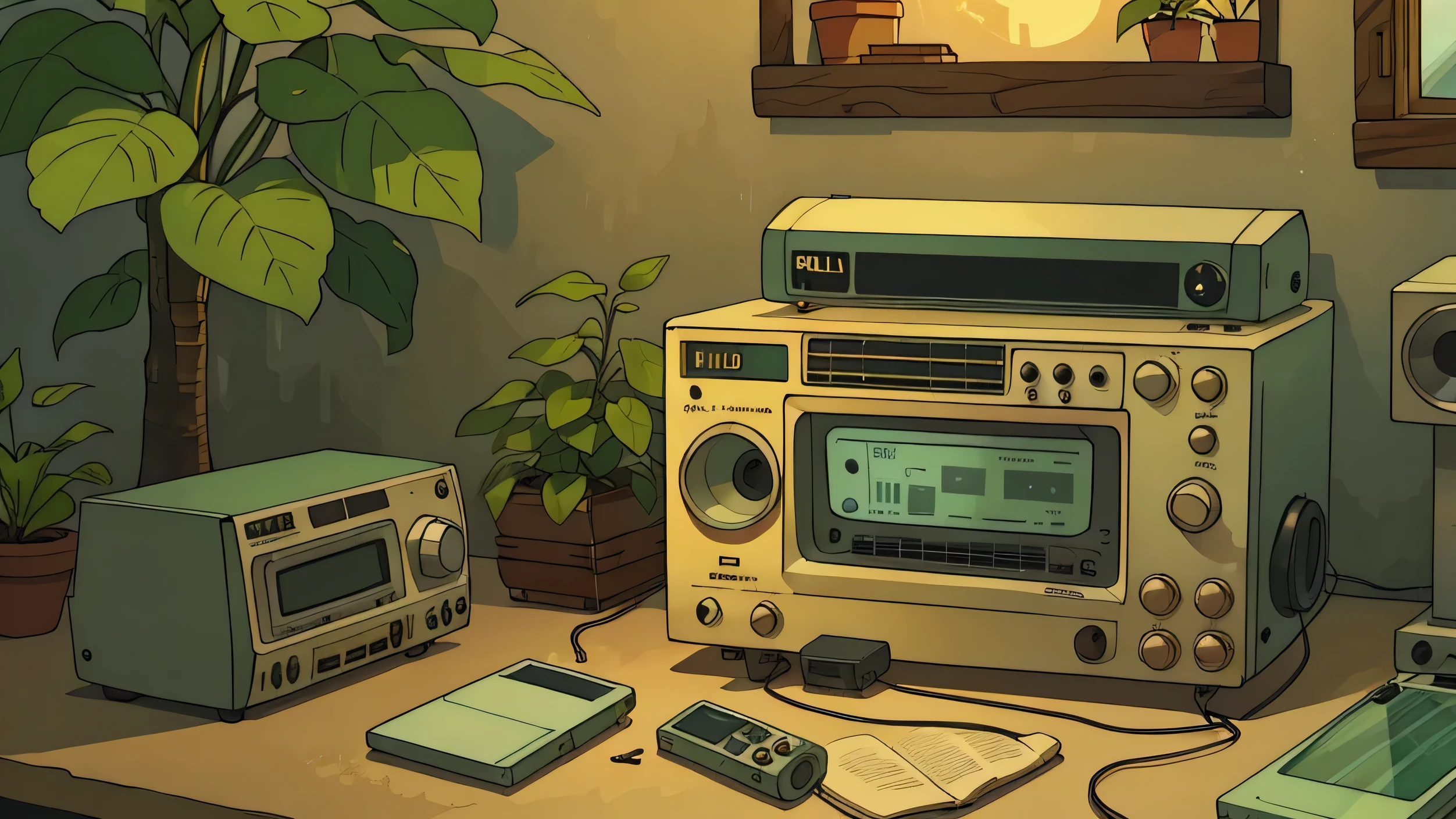 OLD RADIO, algumas plantas, ensolarado