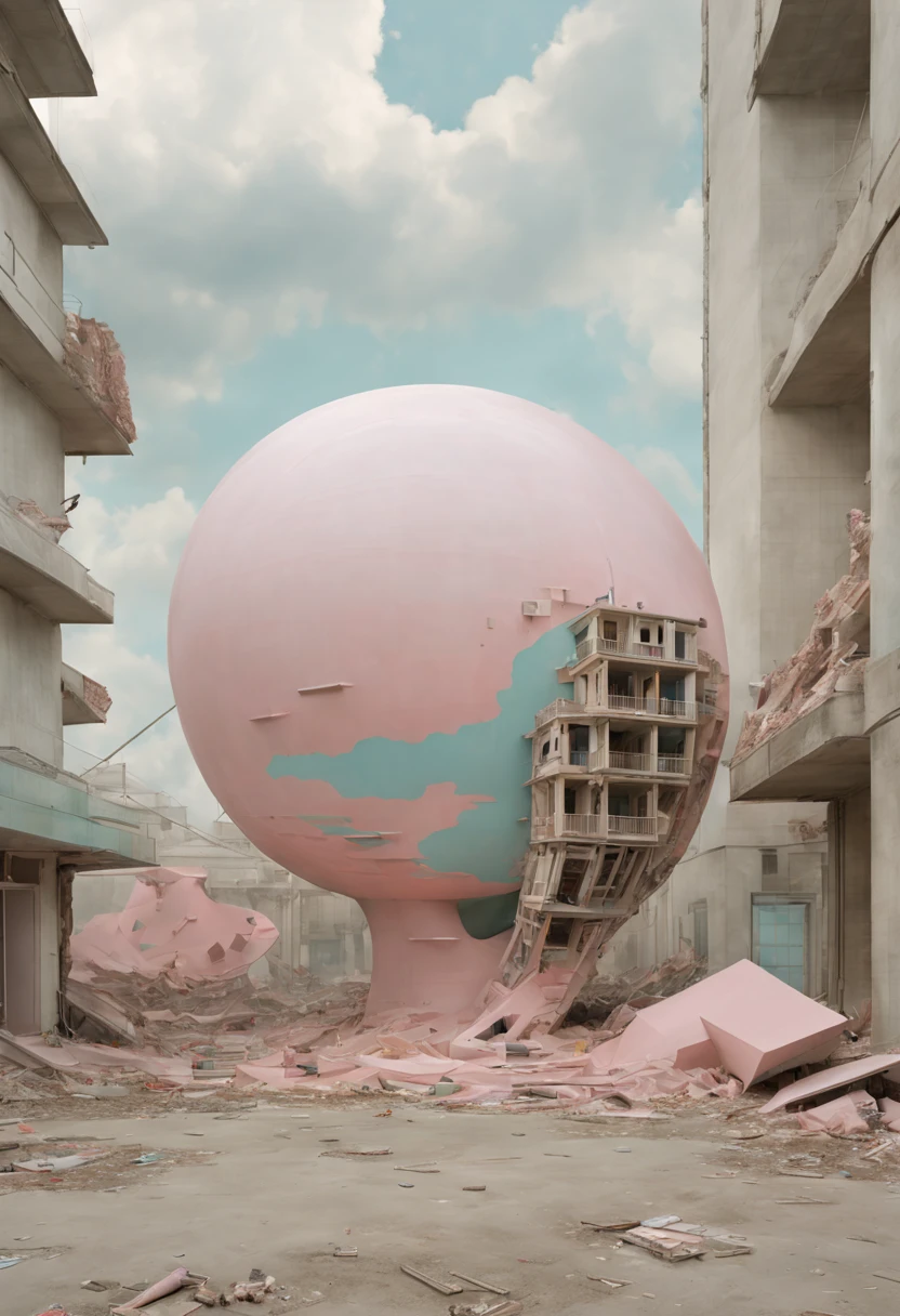 Self-deconstruction, hyperrealistic surrealism, Dream,   Award-winning masterpiece，The details are incredible, Zhang kechun, Surreal vaporwave ,  Threshold space, Very detailed, Extremely detailed sense of the future, Cleveland, Ohio, normal ,edge lighting ,octane rendering, Vivibug 1