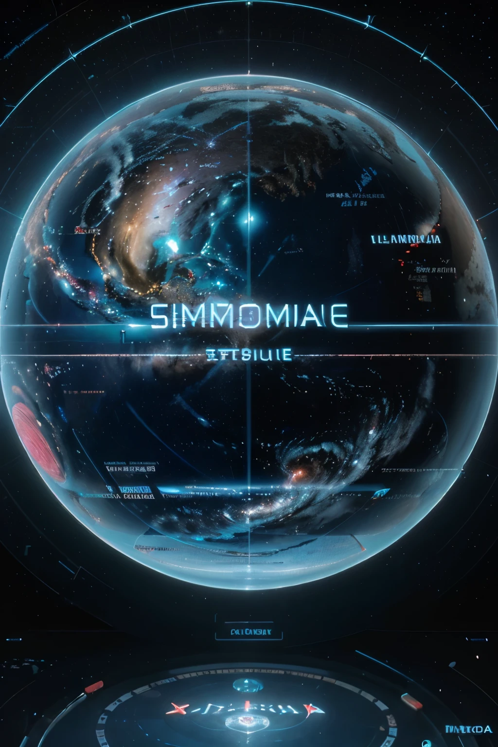 Text "JORNADA BLOG" in silver and sky blue color, center of the image , big size ,3D astronomical map,Holographic projection astronomical map,Map of cosmic galaxies,spherical,transparent,cyberpunk,X-ray,fluorescence,neon lights,high tech,command hall,Control lobby