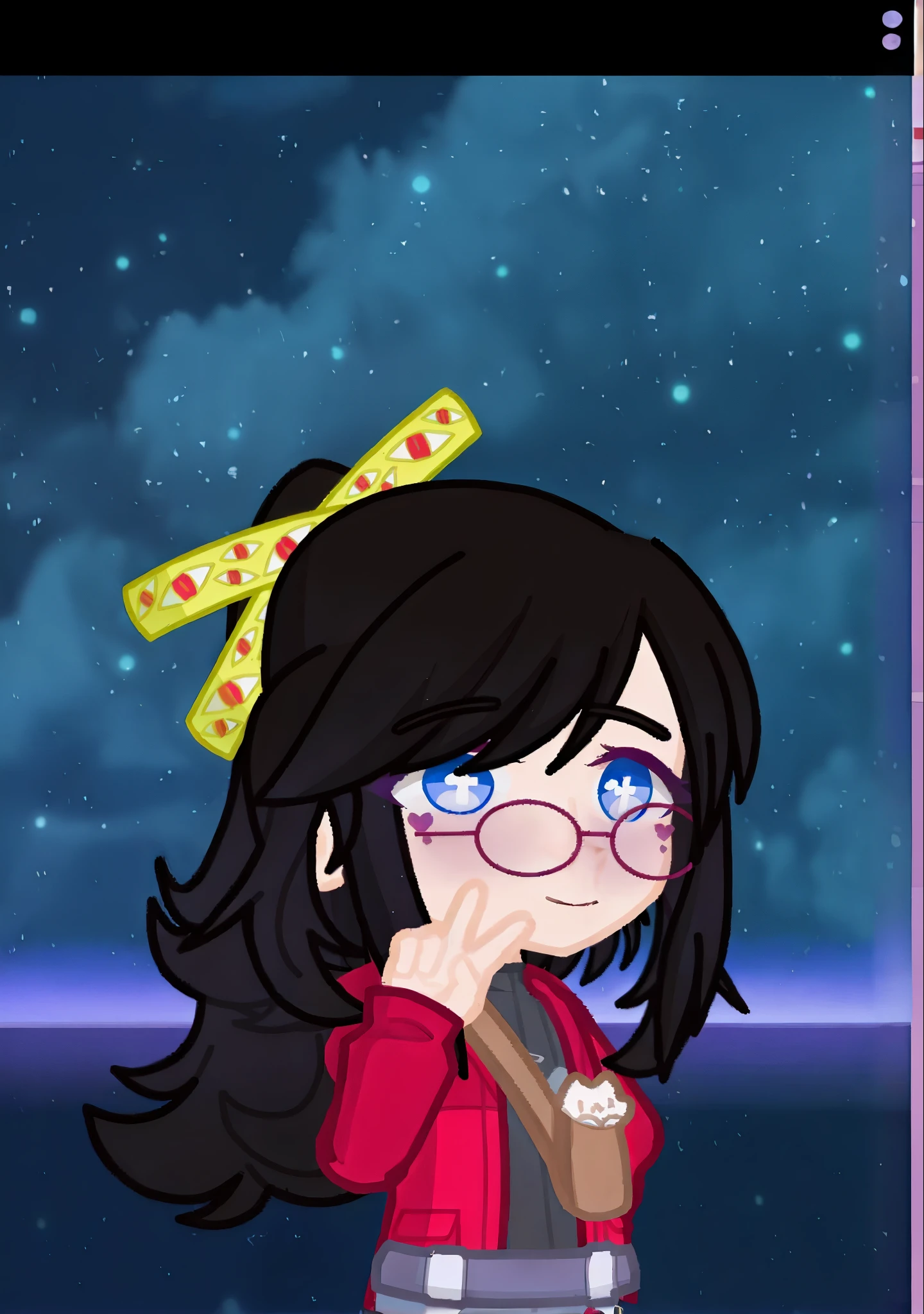  cartoon with glasses and a red jacket holding a knife, estilo de arte anime moe, inspirado em Takehisa Yumeji, em estilo anime, inspirado em Yuki Ogura, [[[[sorrindo maldosamente]]]], sprite visual novel, no estilo anime, advanced digital chibi art, estilo de arte desconhecido, imagem de avatar