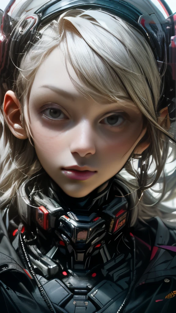 Dark_Fantasy,Cyberpunk-human hybryd sexy female,(chain saw,chain saw man,blue:1.1),1man,Mechanical marvel,Robotic presence,Cybernetic guardian, red eyes, extremely detailed face