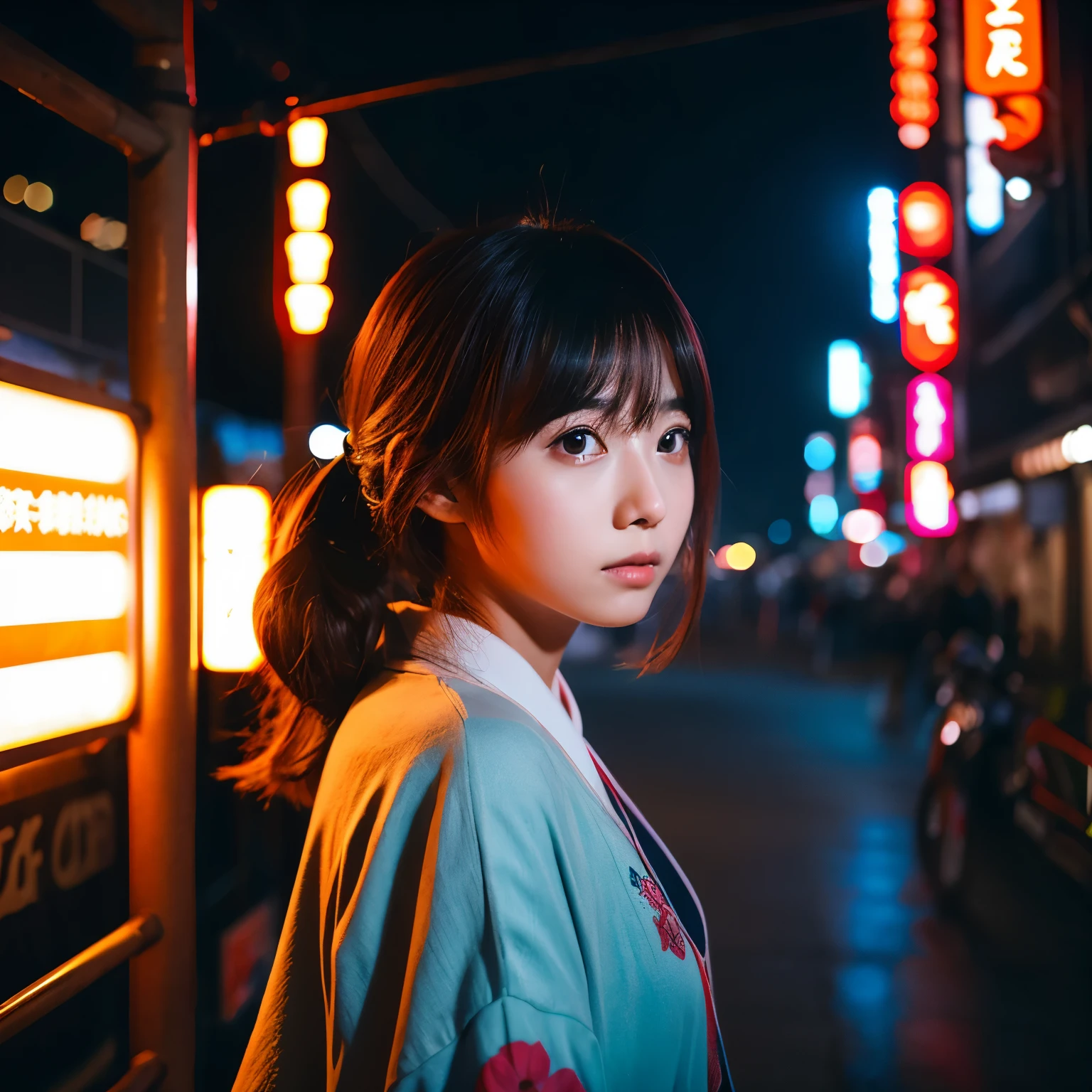 Cinematic lighting japan girl