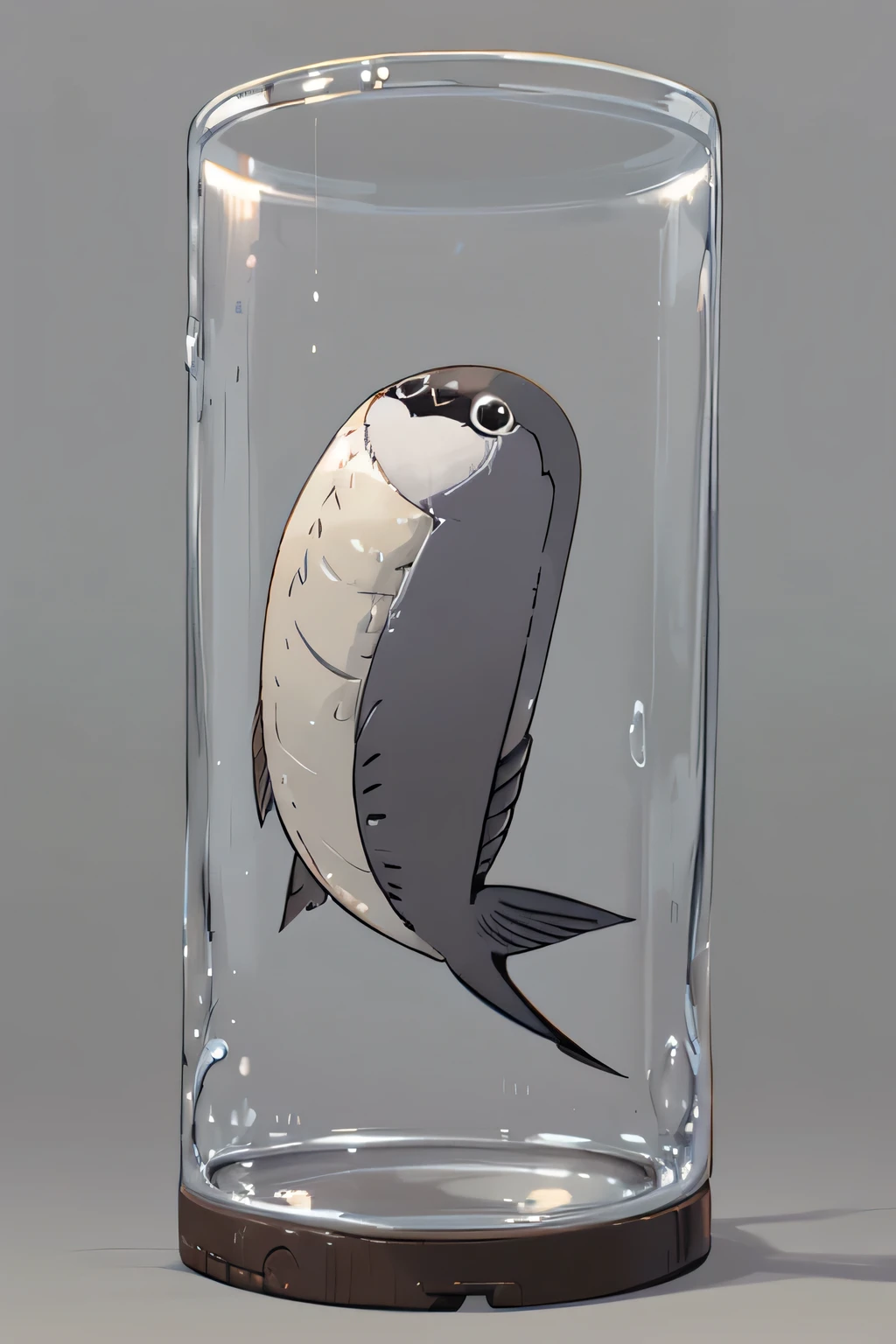 anime style、Sakabambaspis、fish、no background、1 fish、cute