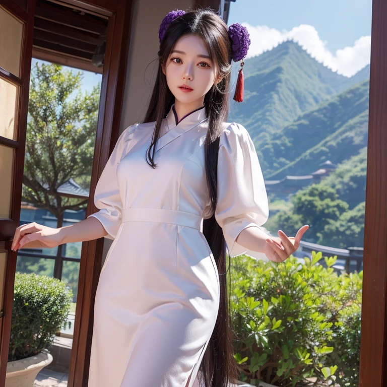 Novel Douluo Dalu,Female characters,Qibao Glazed Pagoda,Ning Rongrong,CG animation,Purple eyes,energetic and cute