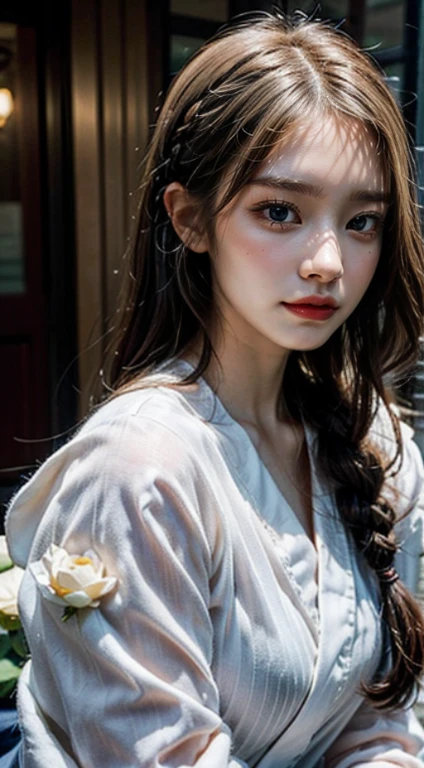 become familiar with eyes, become familiar with eye, become familiar with face, UHD, retina, Accurate, anatomically correct, rough skin, Super detailed, Awards, High resolution, best aesthetics, 超High resolution, clear, ultra become familiar with, 最high quality, high quality, 超high quality, 16k, advanced details, High resolution, become familiar with, masterpiece, beautiful, become familiar with skin, Yaoi, （whole body）, （1 Pussyboy）, wavy hair, right braid loose side tail wavy white hair, blue eyes, sleepy eyes, double eyelid, white lotus, white lotus kimono, white lotus hair ornaments, （beautiful cuntboy with right braid loose side tail wavy white hair holding a white lotus flower）
