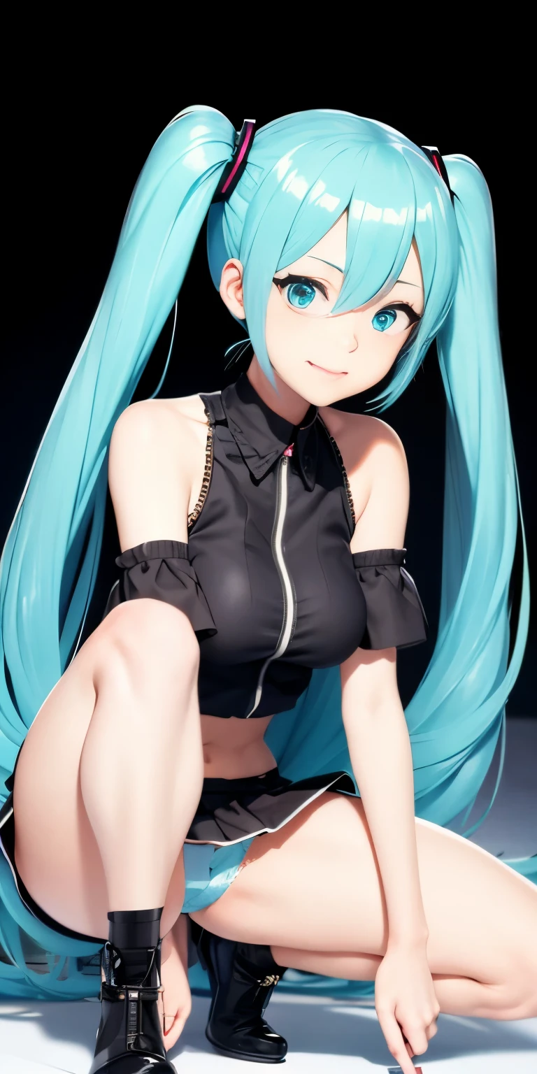 Hatsune Miku、Anime girl with long hair and a gun in her hand,Shimashima Pantiesがよく見える、Hatsune Miku、（Squatting down and opening her legs and showing her panties 1:4）、、spread legs、show panties,super mini skirt、緑と白のShimashima Panties、From miniskirt to c Kantai Collection style,Shimashima Panties、super mini skirt、 portrait anime space cadet girl, Best Anime 4K Kona-chan Wallpaper, terrible anime 8k, High-definition official artwork, Trending with Art Station Pixiv, perfect android girl, cyborg - girl with silver hair, anime style 4k, anime art wallpaper 8k, azur lane style