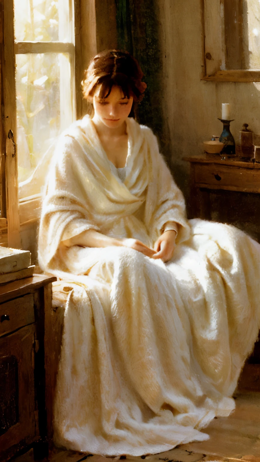 Capture a cozy scene where the person cocooned in a blanket's warmth symbolizes a moment of comfort and relaxation. The indoor setting should be well-lit, allowing for detailed shots that convey the warmth and coziness of the scene. Utilize a 50mm lens for a focused perspective, emphasizing the subject and the cocooned blanket. Aim for a high-resolution image that realistically portrays the comforting and soothing nature of being wrapped in warmth. Draw inspiration from photographers skilled in capturing moments of coziness and relaxation on platforms like Deviantart and Behance.