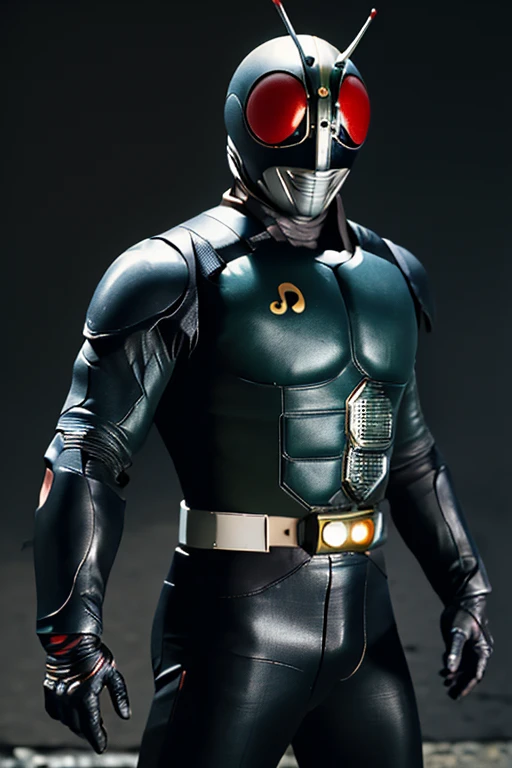 ((masterpiece,best quality)), absurdres, Kamen_Rider_Black_RX, solo, smiling, looking at viewer, cowboy shot, cinematic composition, dynamic pose