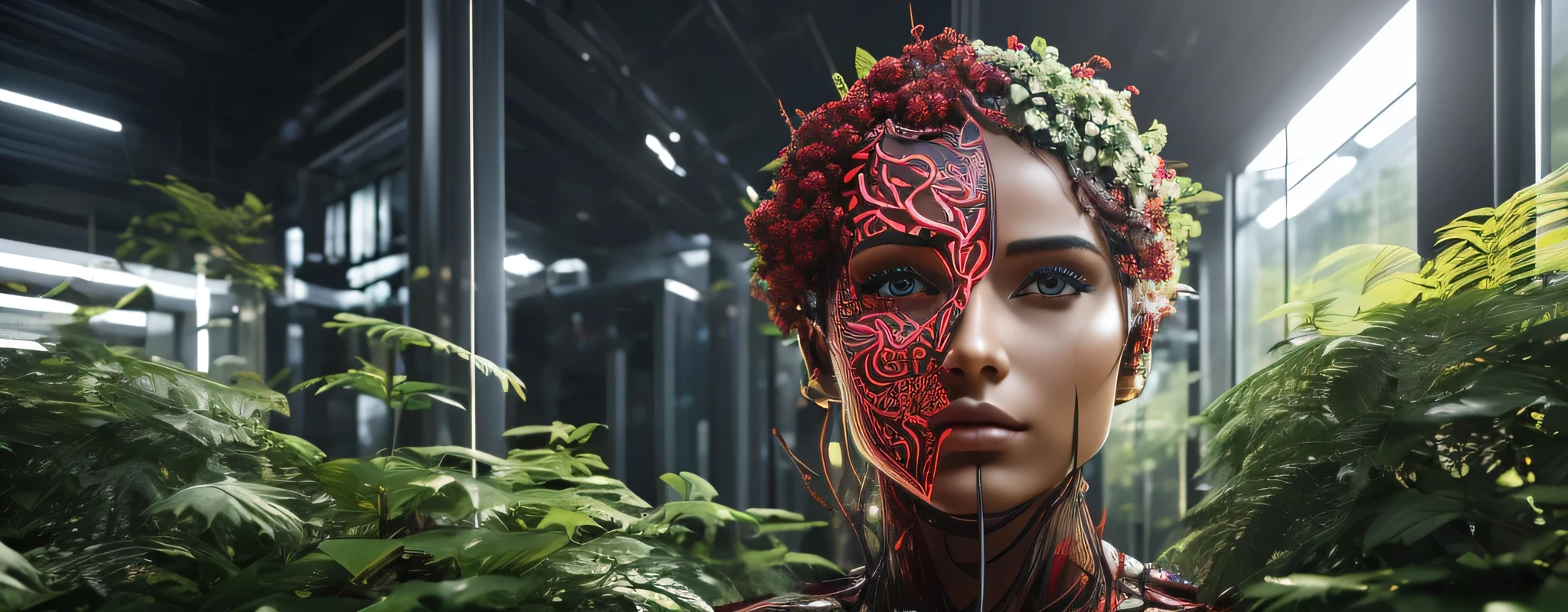 Electronic Systems On-Head male Humanoid | Mulher Ciborgue | solo |With a detailed brain you can see| With a delicate heart that can be seen| Fio Detalhe Muscular | Pele realista| Biopunk | cybernatic | Cyberpunk | Canon M50 | 100mm| sharp focus | Gentilmente| Hiper-realismo | Muito detalhado| Detalhes intrincados | Vascular Expression | Telegraph |