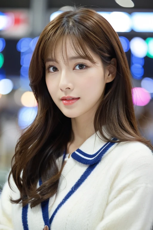 career woman,Beauty,make,Cosmetics Advertising,Idol,model,cute,,indoor,medium hair,droopy eyes,fluffy,refreshing,Korean,Minato-ku,beautiful,White system,Wave winding,Parallel eyebrows,see-through bangs,both hands,Red Lip,Office Casual,tear bag,looking at the camera,Hair in the wind,female announcer,airport