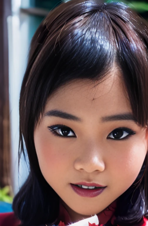 Stunning and elegant woman detailed perfect short black hair with bob style bangs blue eyes pale skin gothic makeup voluminous lips thin nose and perverted tender smile huge tits and a wet pussy , Altas Resoluciones