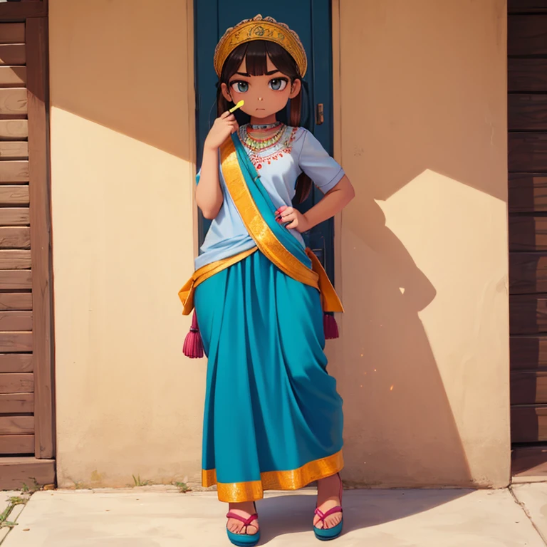 Indian girl, full body Pic, perfect face, chewing gum 
