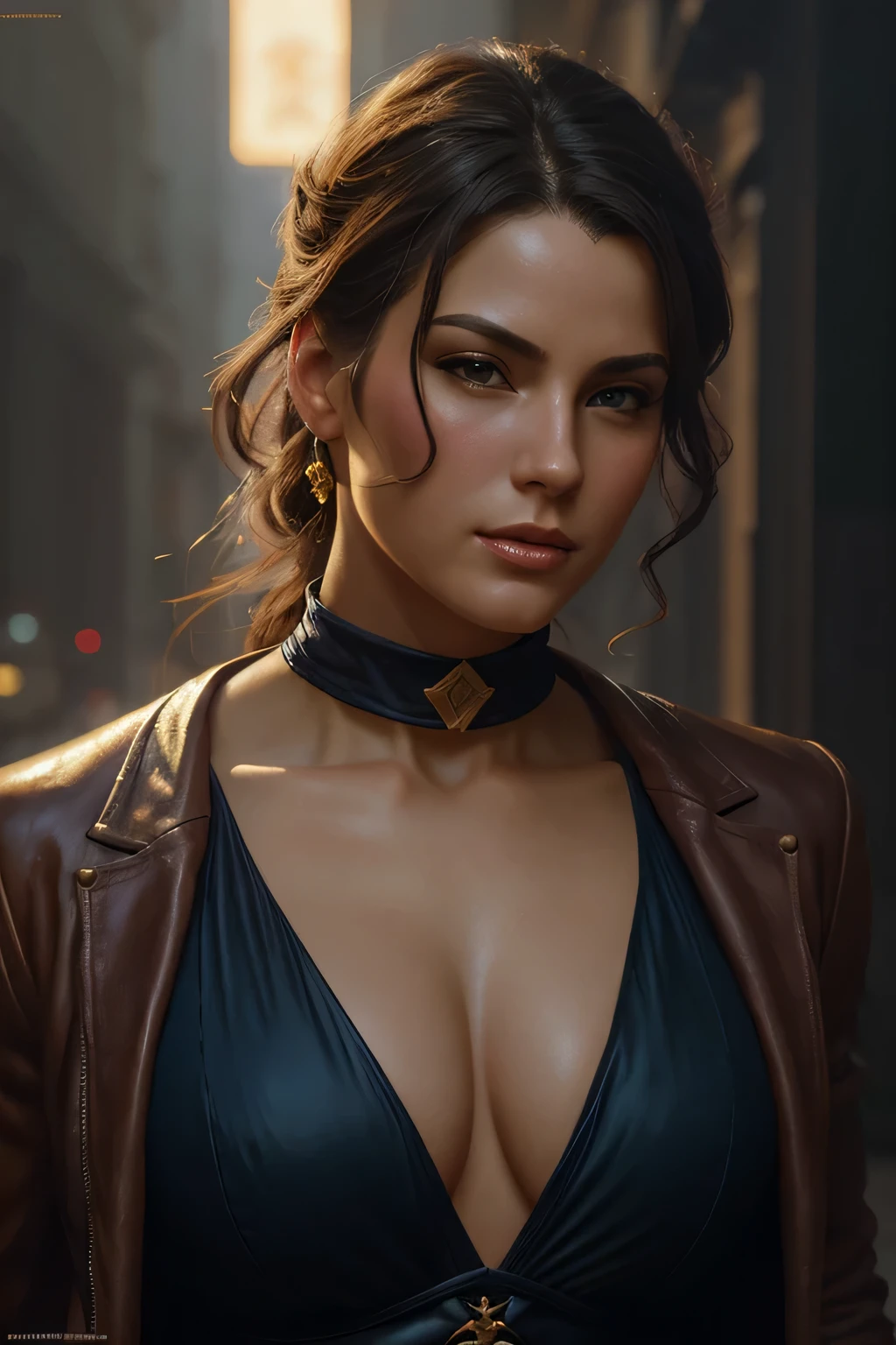 (((attractive woman))), のportrait (sks man) good impression, Street Fighter, attractive woman, Character Design, dynamic lighting, cool and bright colors, Gaston Bussière paintings, Craig Mullins, j. c. Leyendecker, Tom of Finland, masterpiece, 最high quality, high quality, High resolution, ((portrait))