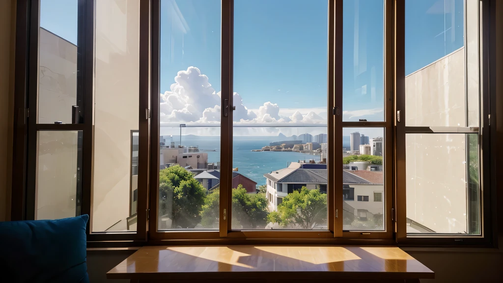 An abstract window with a view of a hopeful future, illustrating the positive outlook associated with generosity.