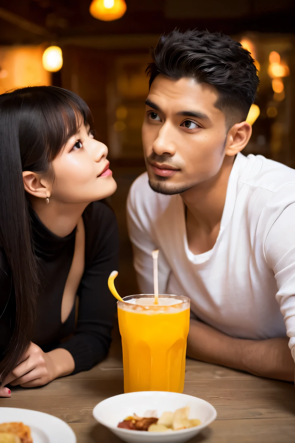man asks sexy woman something