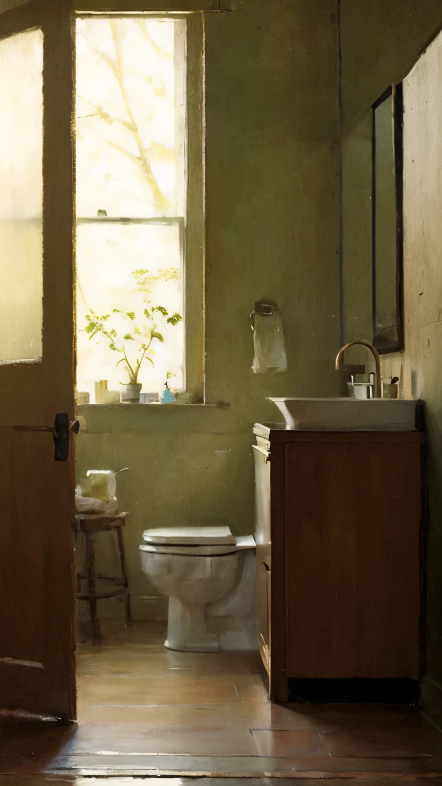 Capture a contemplative scene as you step out of the bathroom, symbolizing the lingering secrets of your personal symphony. The indoor setting should be well-lit, allowing for detailed shots that convey the sense of introspection and mystery. Utilize a 50mm lens for a focused perspective, emphasizing the subject and the atmosphere of the bathroom. Aim for a high-resolution image that realistically portrays the intimate and personal nature of the moment. Draw inspiration from photographers skilled in capturing moments of contemplation and secrecy on platforms like Deviantart and Behance.