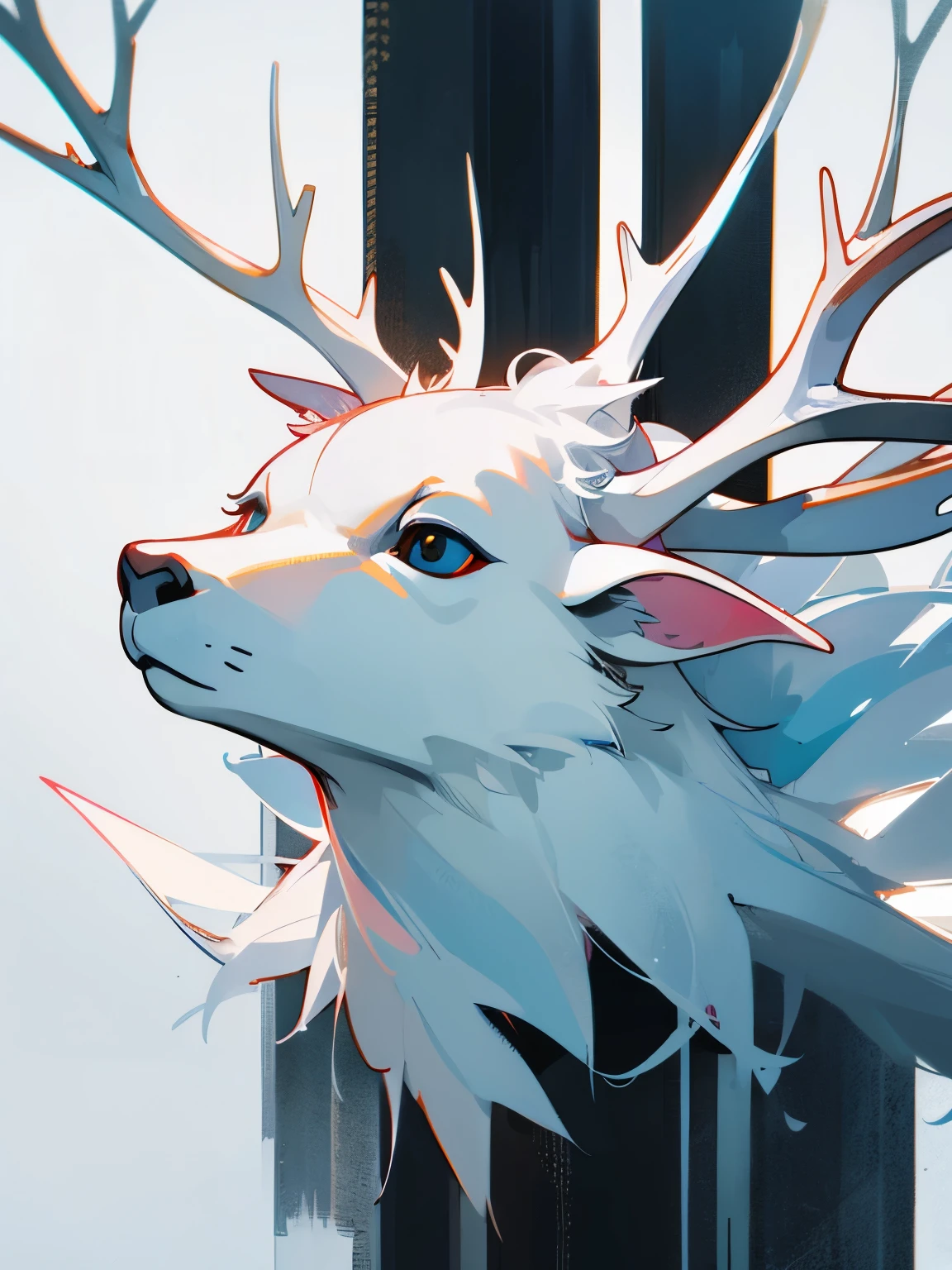 white deer head。