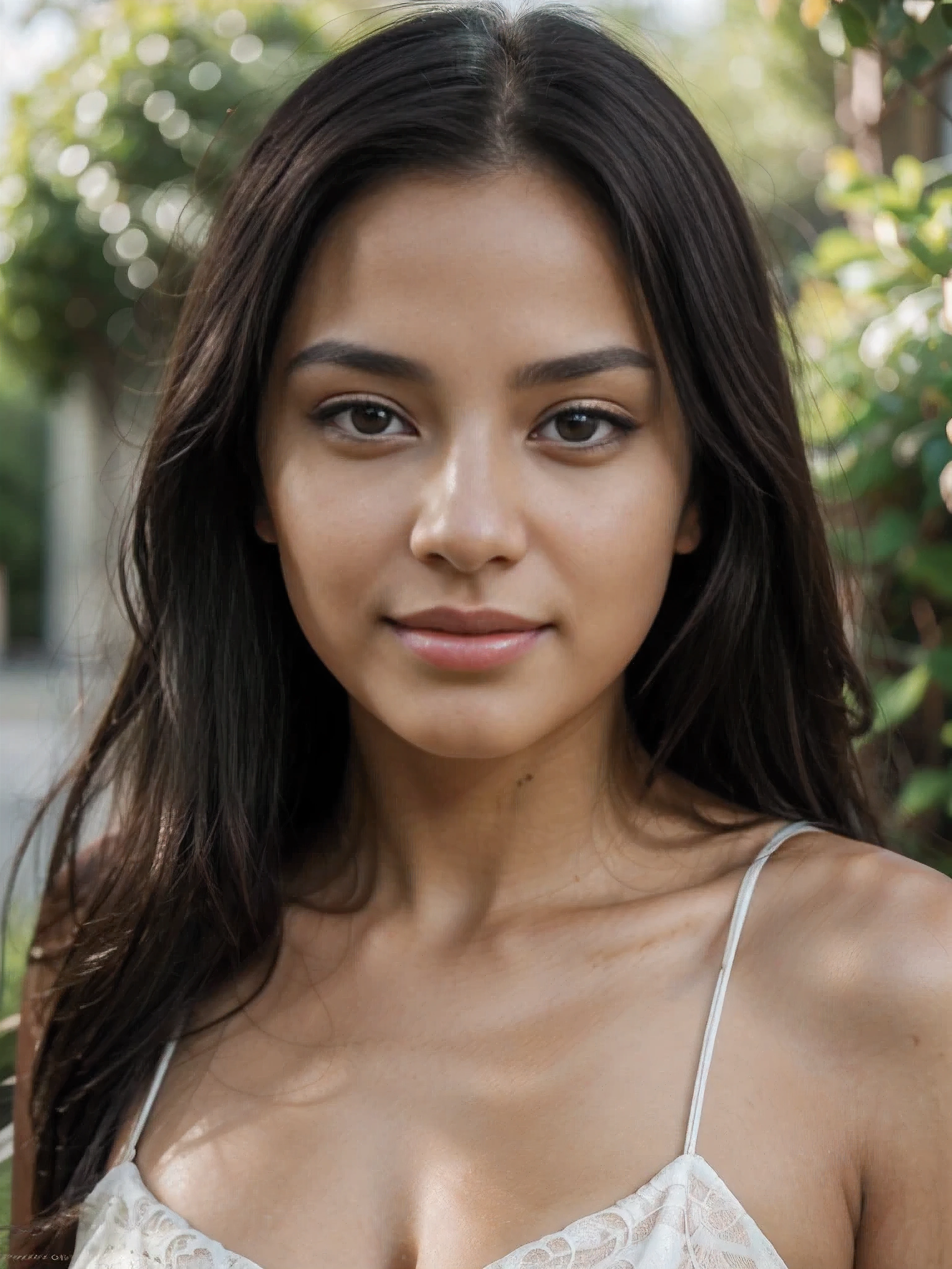 mulher arafed em vestido branco posando para uma foto na floresta, close-upheadshot impressionante, lindo rosto latino, retrato de close-up headshot, close-up headshot, Retrato de 60mm, Close Up foto retrato, Retrato Sophie Mudd, Retrato de 50mm, Fotografia 4K headshot, 7 0 mm portrait, medium portrait soft light, retrato apertado do rosto fotografado