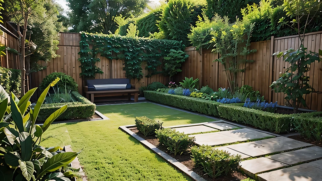 An abstract garden with growing plants