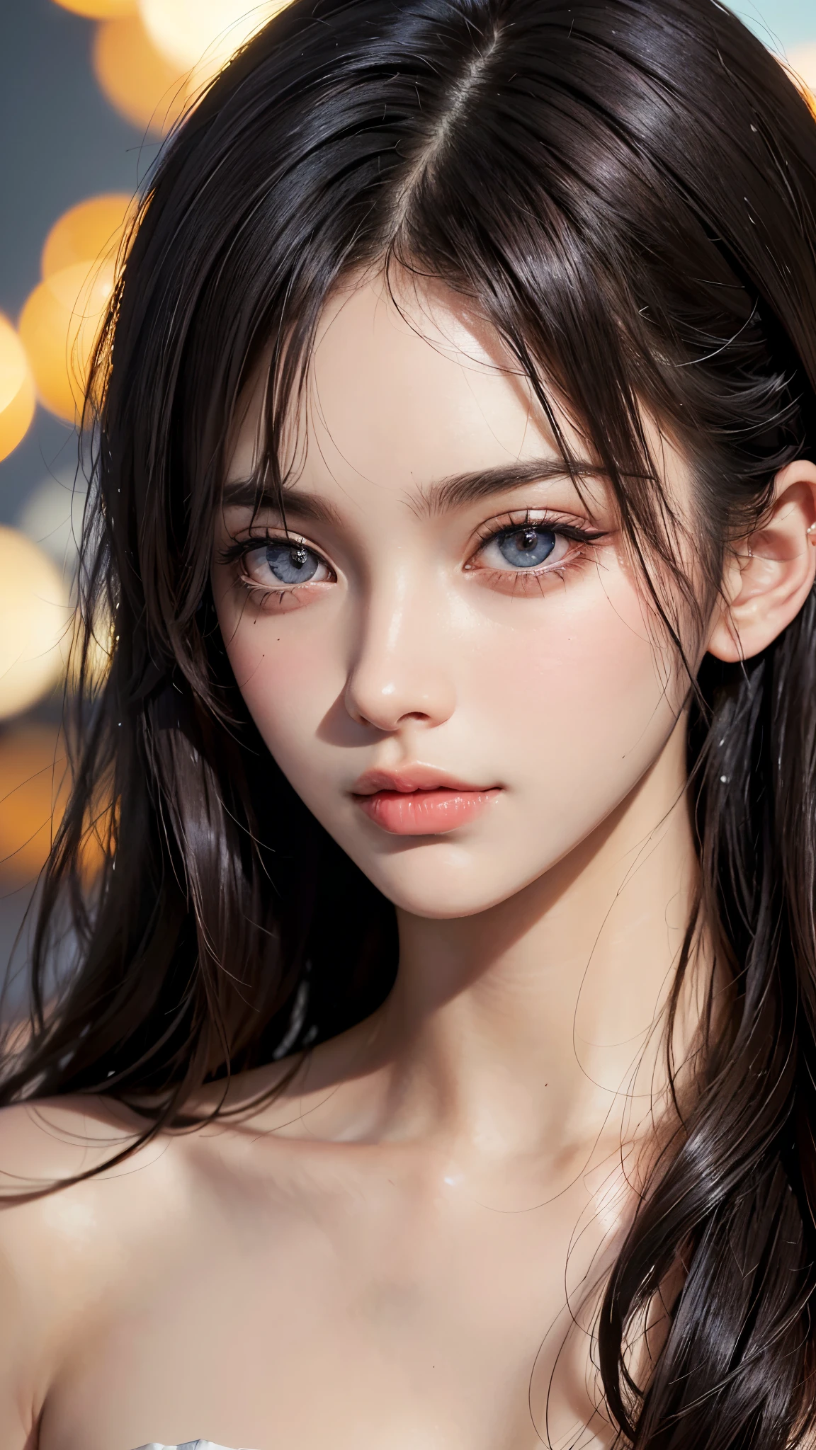 A woman with long hair and blue eyes posing for a picture - SeaArt AI