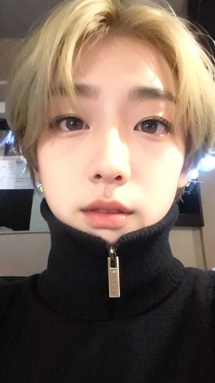 A korean young men with blond hair