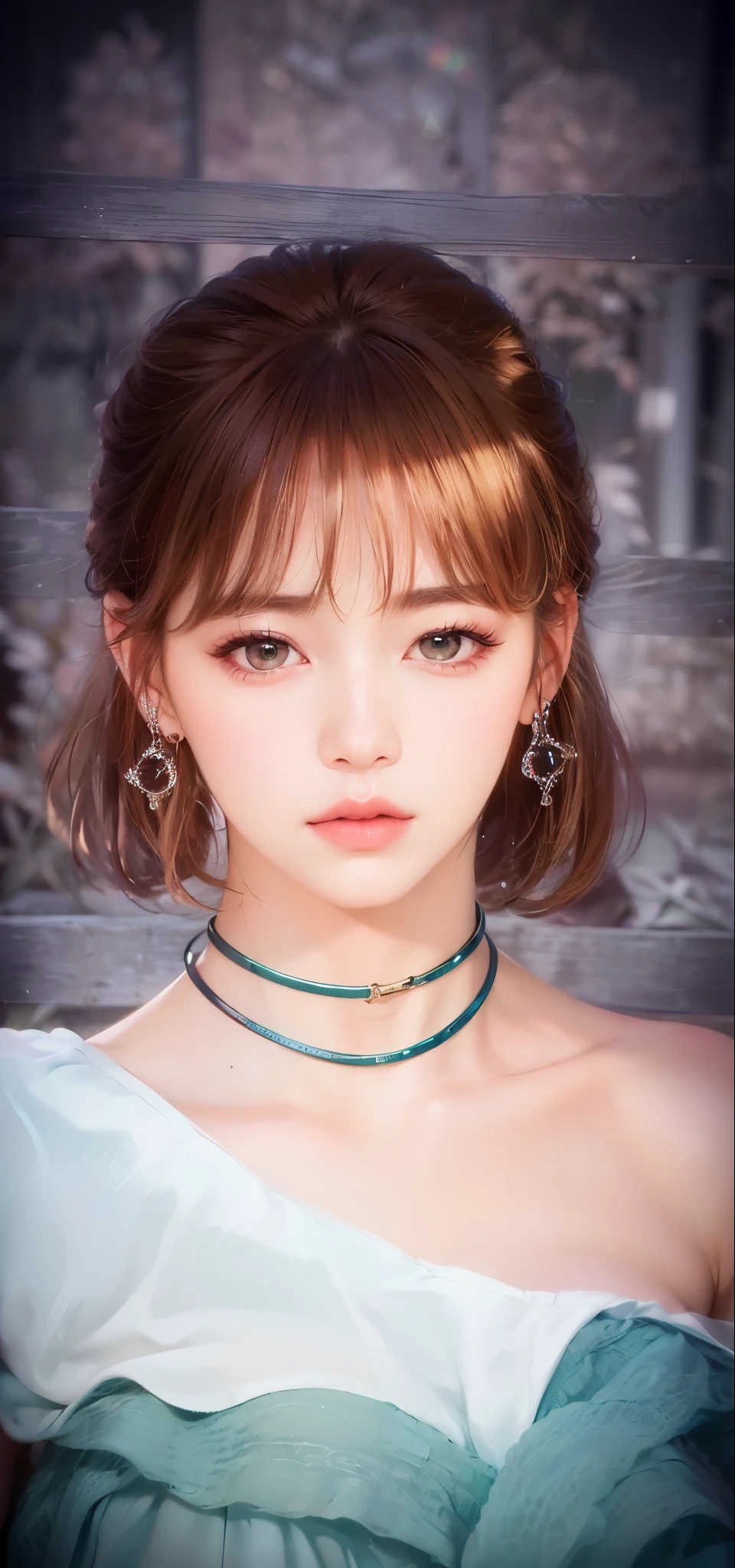 (8k, RAW photo, photorealistic:1.25) ,( lipgloss, eyelashes, glosace, glossy skin, best quality, ultra highres, depth of field, chromatic aberration, caustics, Broad lighting, natural shading, Kpop idol) looking at the audience With serenity and goddess-like bliss, big breastig breastig titull body,