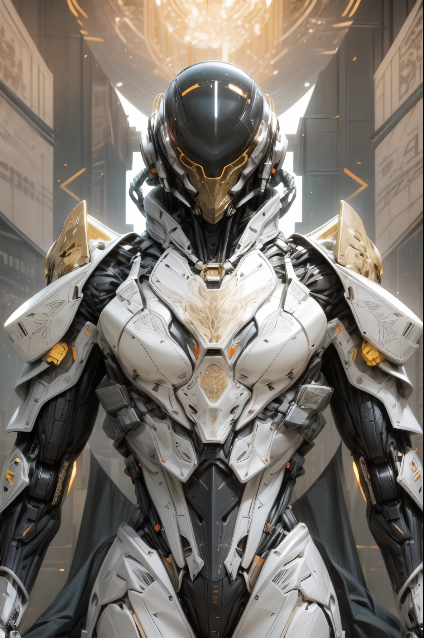 (((An epic and visually stunning digital anime masterpiece:1.5, art piece featuring an elegant masculine military mechanical ((robot)) soldier:1.7, wearing a sleek yet tactical decorated military trench coat:1.6))), (((heavily muscled masculine chest:1.6, chiseled abs:1.6, heavily toned:1.6, slim yet muscular:1.6))), (((tactical robot knight helmet:1.8, mechanical full head knight helmet:1.8, optical sensors:1.9))), (((the character is clothed in a scifi tactical double breasted trench coat with a built in exoskeleton:1.6))), (((over a form fitted armor plated yet super sleek and sensually revealing under suit, waist and thighs exposed:1.6))), ((The image showcases the intricacies of the character’s armor and clothing:1.4)), ((capturing their flamboyant feminine essence and heavy mechanical art deco aesthetic:1.5)), ((The character also possesses a more feminine androgynous body build:1.6)), (((with a toned yet heavily muscled gorgeous feminine physique:1.4, a sleek waist:1.4, mesomorphic mechanical muscular torso, toned yet beautifully sleek mechanical arms and legs:1.6, with thick well rounded thighs:1.6, mechanical muscles))), ((looking at viewer)), (((brass metal armor and brown leather))), ((((depth of field, cinematic lighting, chromatic aberration, ray tracing, UHD, masterpiece, top of head covered, super detail, high details, high quality, award winning, 8k, highres)))), (((dieselpunk:1.4, decopunk:1.4, artificial muscle:1.5))), (((beautiful engraved scifi gothic armor:1.8)))