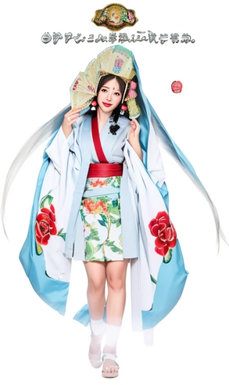 1_Indonesian_girl_face, solo, japanese_clothes, long_hair, kimono, hand_fan, red_eyes, full_body, hair_ornament, makeup, downblouse, very_low_claveage_exposed_half_of_breasts, showing_half_Very_large_breast, transparent_background, very_long_hair, lipstick, hair_stick, holding, folding_fan, wide_sleeves, white_hair, flower, red_lips, sash, personification, standing, jewelry, hair_flower, holding_fan, hair_rings, obi, long_sleeves, white_kimono, (8k, Best Quality, Masterpiece:1.2), (Realistic, Photorealistic:1.37), Ultra Detail, 1 Girl,Cute,Solo,Beautiful Detailed Sky,Date,(Blush),(Smile:1.15),(Closed Mouth)Small Breasts,Beautiful Detailed Eyes,(Long Hair: 1.2),Floating Hair NovaFrogStyle, Upper Body