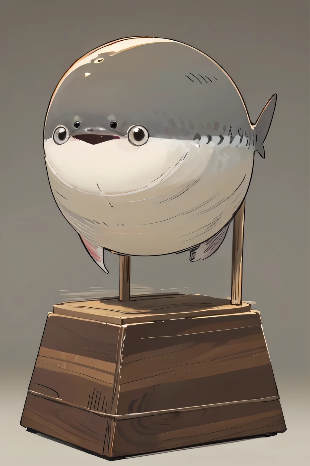 anime style、Sakabambaspis、fish、no background、1 fish、cute、smile